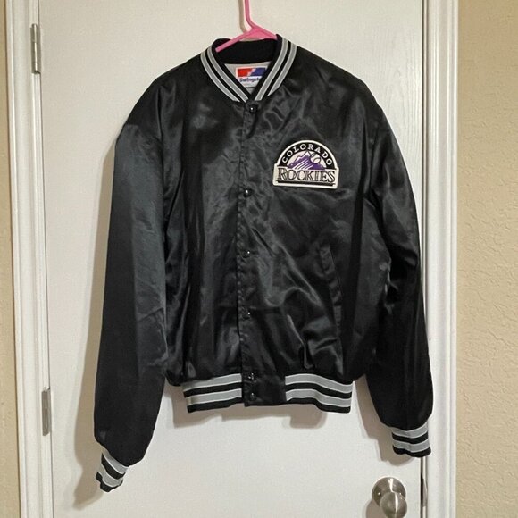Vintage 90's MLB Colorado Rockies Swingster Satin Jacket Size L Made In USA - Picture 6 of 8